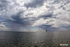 Sailing in the sea off the coast of Alexandroupoli