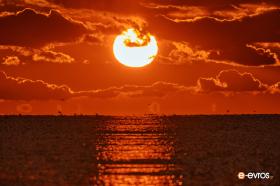 The sun shines over the Thracian Sea.