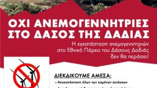 Συγκέντρωση διαμαρτυρίας για το αίτημα εγκατάστασης ανεμογεννητριών στο δάσος Δαδιάς