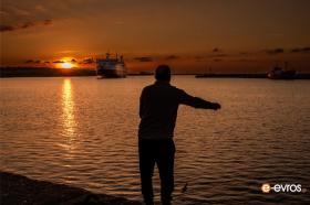 Fishing at the Golden Sunset of Samothrace