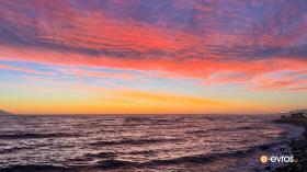 Winter sunset from the beach of Alexandroupolis