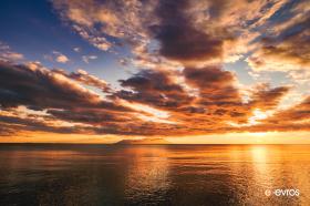 Sunset with Samothrace in the background