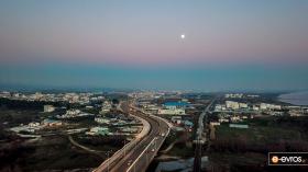 The moon over Alexandroupolis