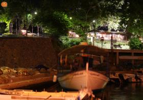 Port of Makri at night.