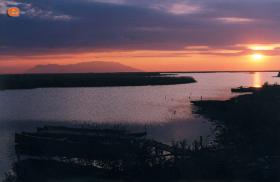 Beautiful sunset  in the Delta of Evros.