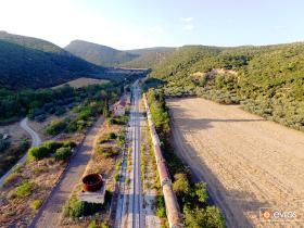 Flying over the Potamos Train Station a few kilometers outside Alexandroupolis