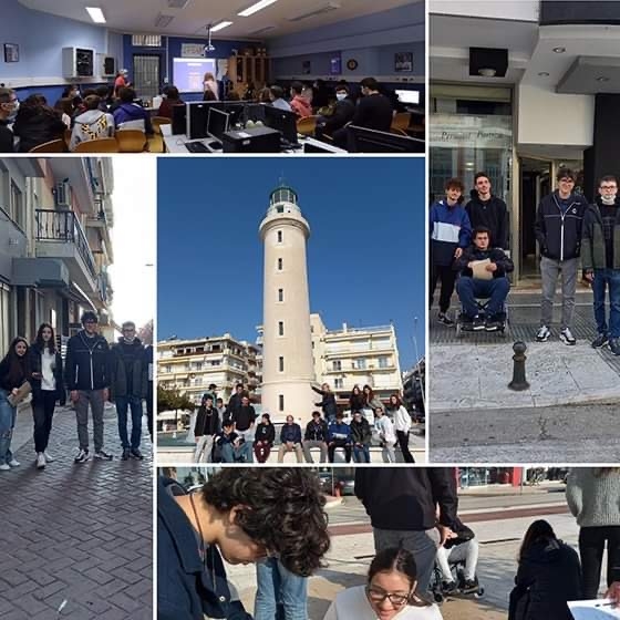 Οι μαθητές από το Βέλγιο συνοδευόμενοι από καθηγητές του 1ου ΓΕΛ Αλεξανδρούπολης.