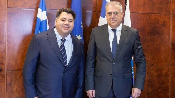 Ο υπουργός Προστασίας του Πολίτη, Τάκης Θεοδωρικάκος με τον Πρέσβη των ΗΠΑ στην Ελλάδα Τζωρτζ Τσούνη
