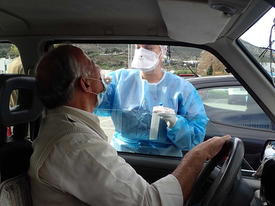 Drive through tests Covid-19 στον Δήμο Σαμοθράκης