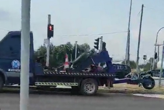 Κόπηκε στα δύο η μοτοσικλέτα στην Αλεξανδρούπολη.